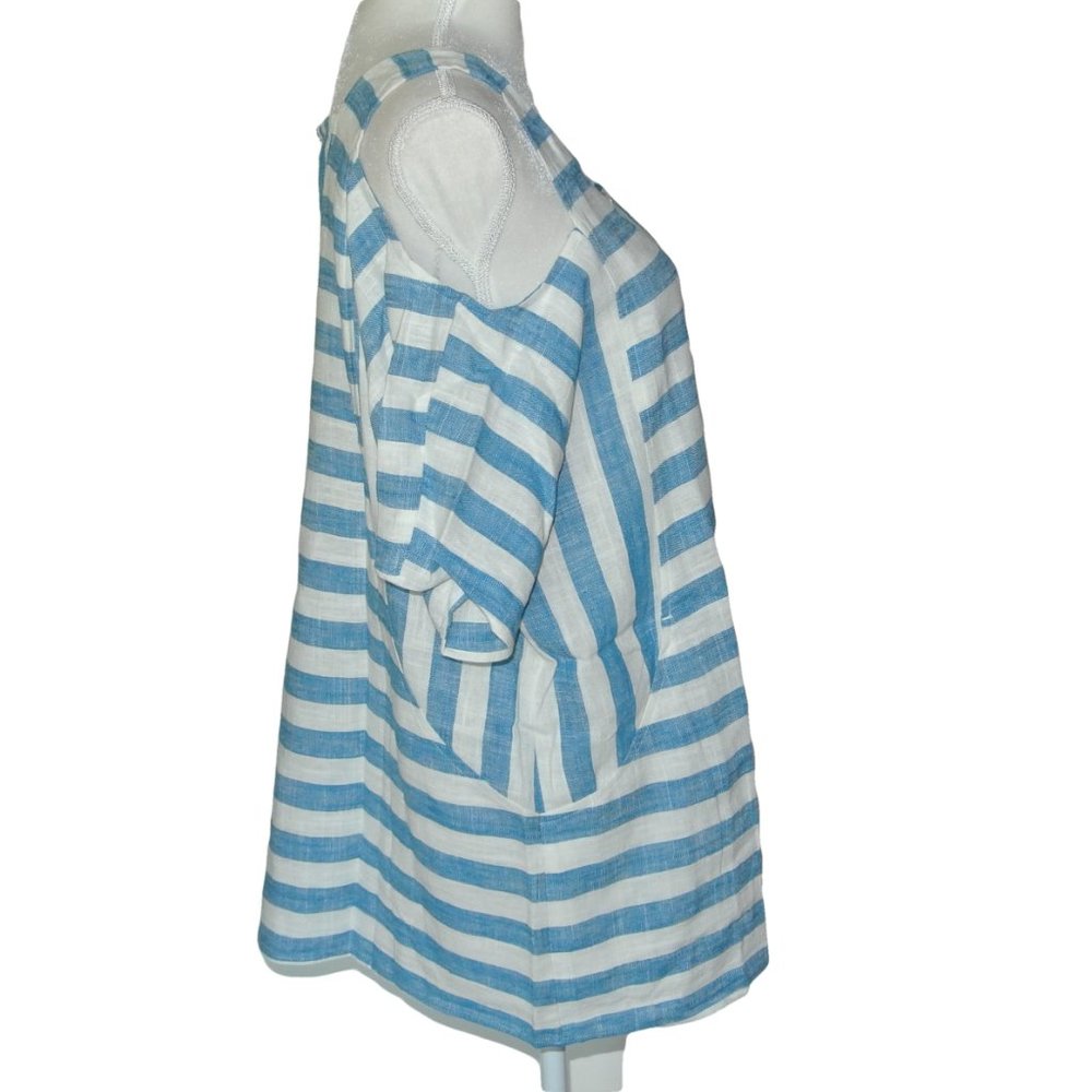 Soft Surroundings Sunset Linen Blend Striped Tunic - Picture 9 of 12